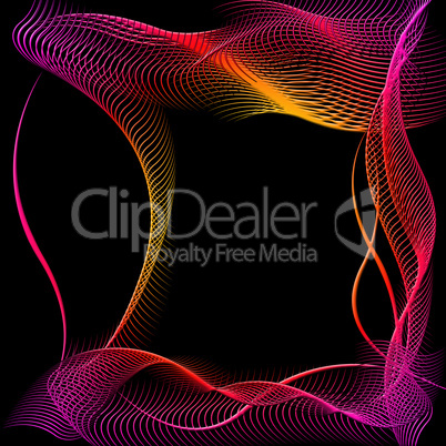Abstract silhouette frame of wavy patterns