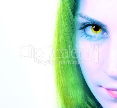 Cropped image of a woman's gaze