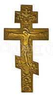 antique bronze cross with crucified Christ
