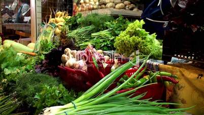 Fresh vegetables in the Farmers market. Moscow, Russia