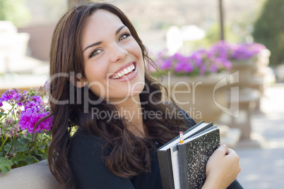 Pretty Young Female Student Portrait on Campus