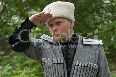 Young man in a cossack clothes