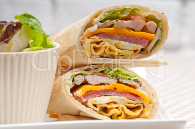 club sandwich pita bread roll