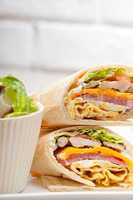 club sandwich pita bread roll