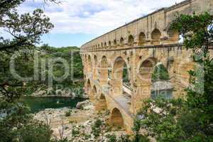 Pont du Gard, old water line of the Romans