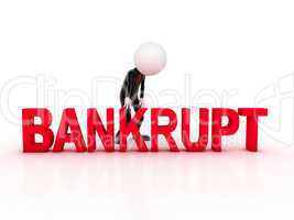 Concept of crisis - the word Bankrupt in the background