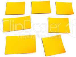 Yellow stick note isolated on white background