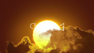 Beautiful Sun and Clouds in Looped animation. HD 1080.