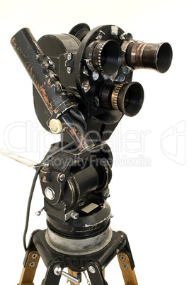 The movie camera and tripod. The movie camera and tripod.