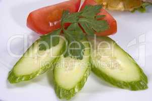 cucumber and tomatoes.