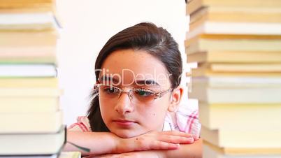 Girl Overwhelmed with School Work