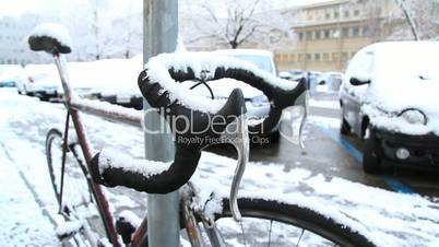 bicycle in snow