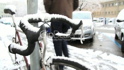 bicycle in snow