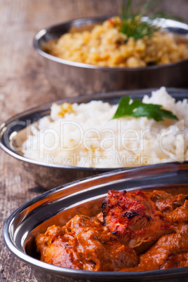indisches Chicken Tikka Masala mit Reis