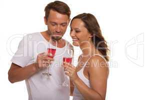 couple celebrating with champagne