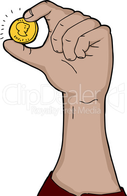 hand holding coin