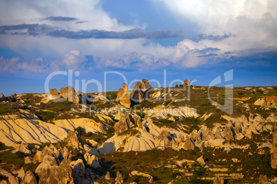 Beautiful view of evening Cappadocia valley