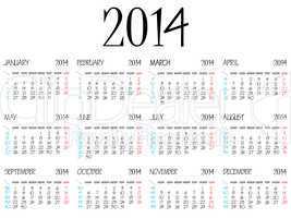 simple calendar 2014