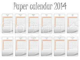paper calendar 2014