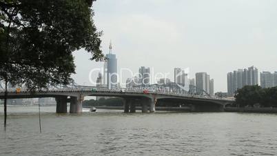 Haizhu Bridge and Guangzhou Skyline