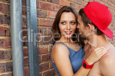 shot of a passionate young people in love outdoor