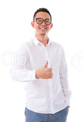 Thumb up Asian man