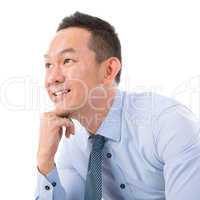 Asian Man thinking