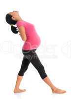 Asian pregnant woman doing exercise
