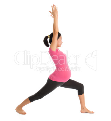 Asian pregnant woman meditating