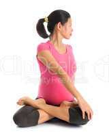 Pregnant yoga position