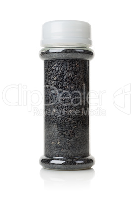 Black sesame in a glass jar