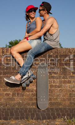 skateboarder couple