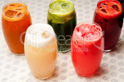 selection of fruits long drinks