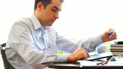 Internet shopper on tablet computer