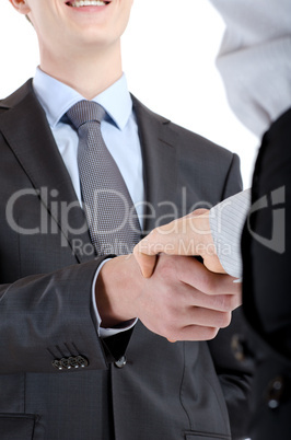 handshake between two colleagues