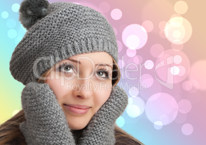 Portrait of woman on bokeh background