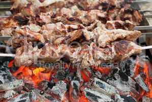 kebabs on coals