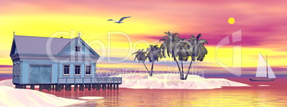 Beach house - 3D render