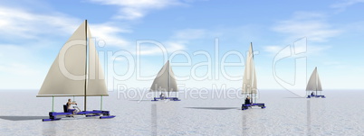 Ice sailing - 3D render