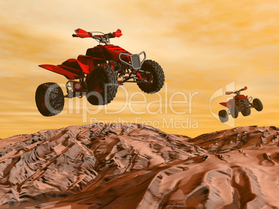 Quads in the desert - 3D render