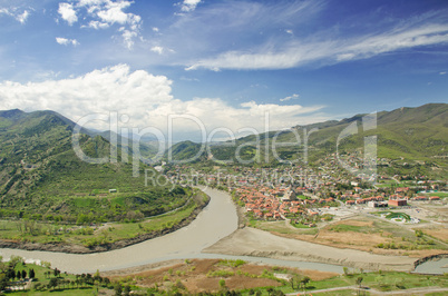 Mtkvari and Aragvi, river, georgia