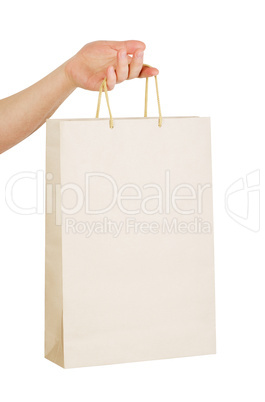 paper bag in hand