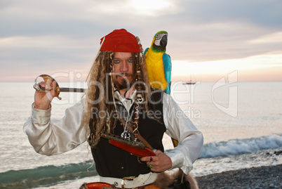 Pirate with  a parrot