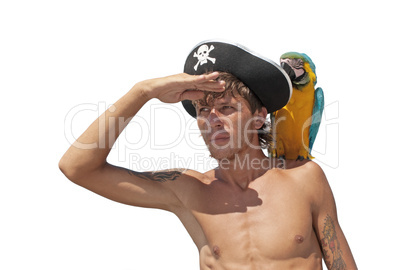 Pirate with a parrot