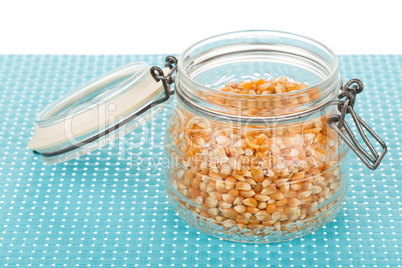 Corn seed in jar