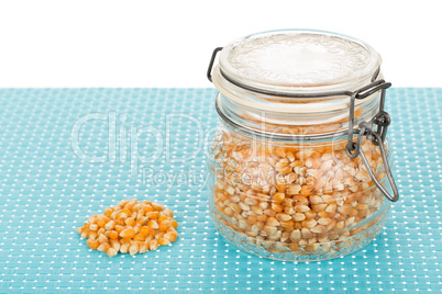 Corn seed in jar