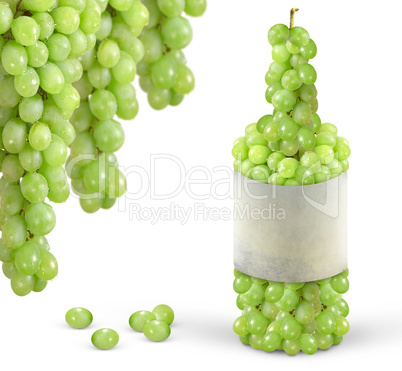 Vine bottle made from grape