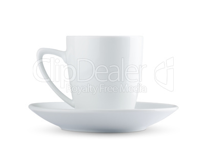 white cup and saucer