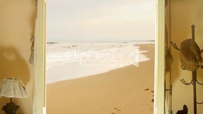 Door to a sandy beach