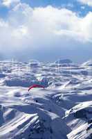 Speed flying in winter mountains